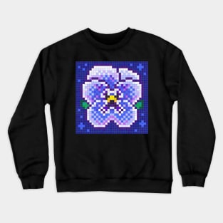 Celestial Pansy Pixel Painting Crewneck Sweatshirt